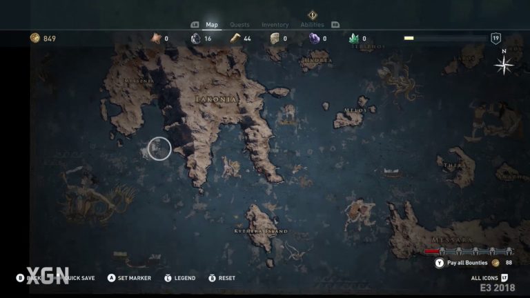 Карта мира в Assassin’s Creed Odyssey